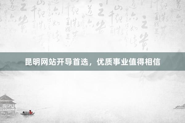 昆明网站开导首选，优质事业值得相信