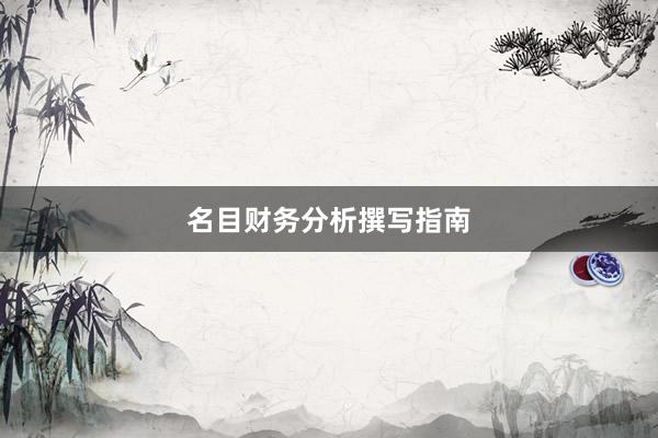 名目财务分析撰写指南