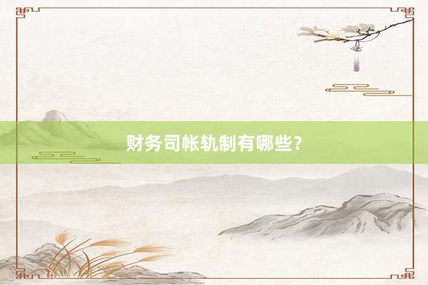 财务司帐轨制有哪些？